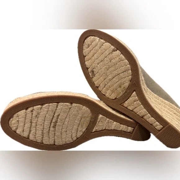JCREW Seville Espadrille Wedge in Metallic Grey Canvas Jute Heel Shoe Womens- 7 - Picture 7 of 7